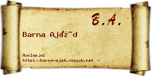 Barna Ajád névjegykártya